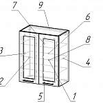 Схема сборки Шкаф верхний с 2-мя остекленными дверцами Тетчер BMS