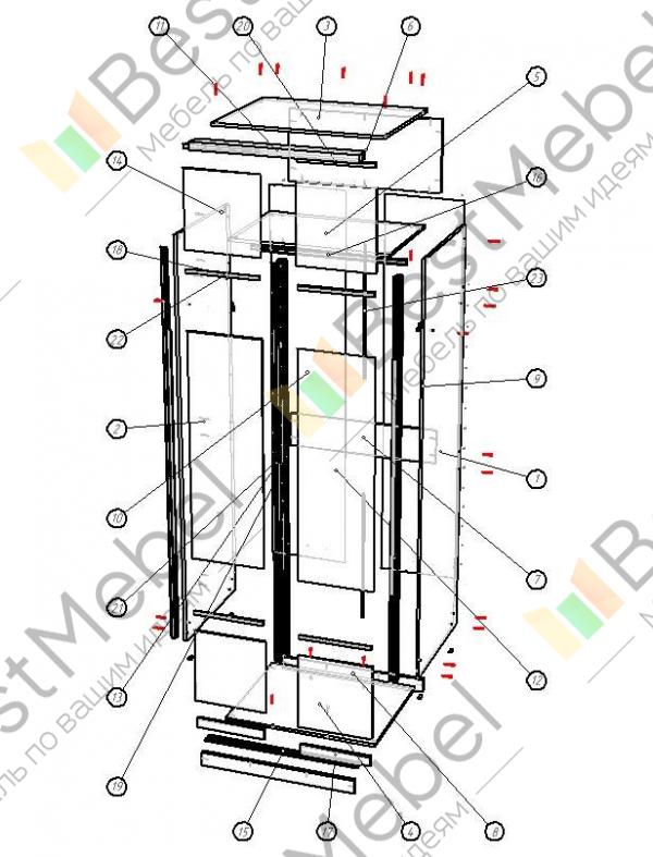 Шкаф купе марвин 3 схема сборки
