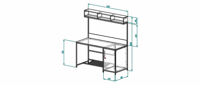 Стол  компьютерный (1400х1600х600)