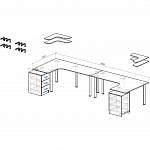 Чертеж Письменный стол для двоих Канзас 40 BMS