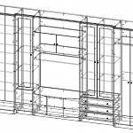 Стенка для гостиной Мона Люкс BMS (4020х2333х550)