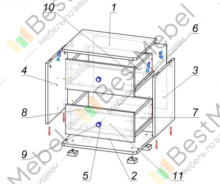 Тумба прикроватная схема сборки