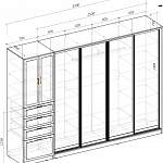 Чертеж Шкаф-купе Бамбук-2 BMS