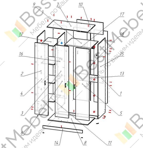 Сборка платяного шкафа инструкция